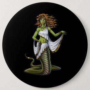Bóton Redondo 15.24cm Deusa de mitologia grega Medusa
