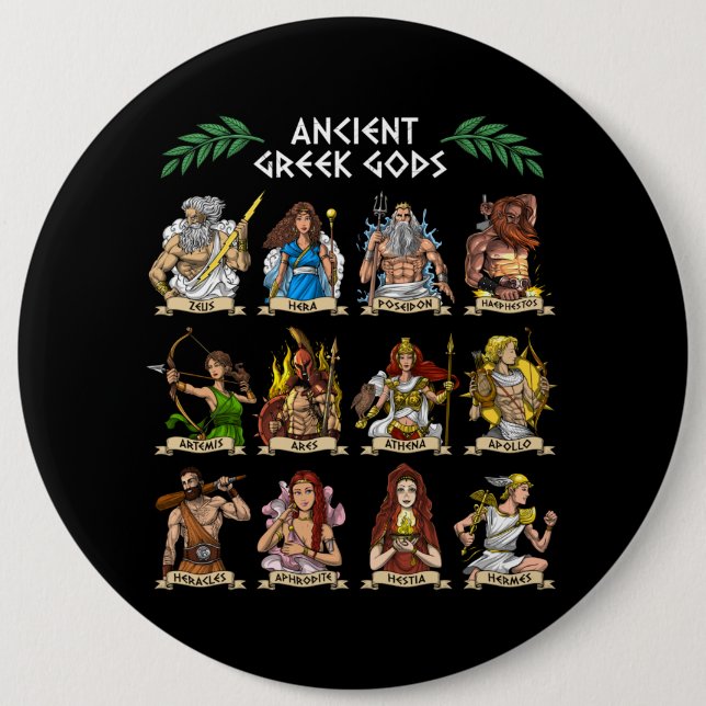 Bóton Redondo 15.24cm Deuses gregos antigos (Frente)