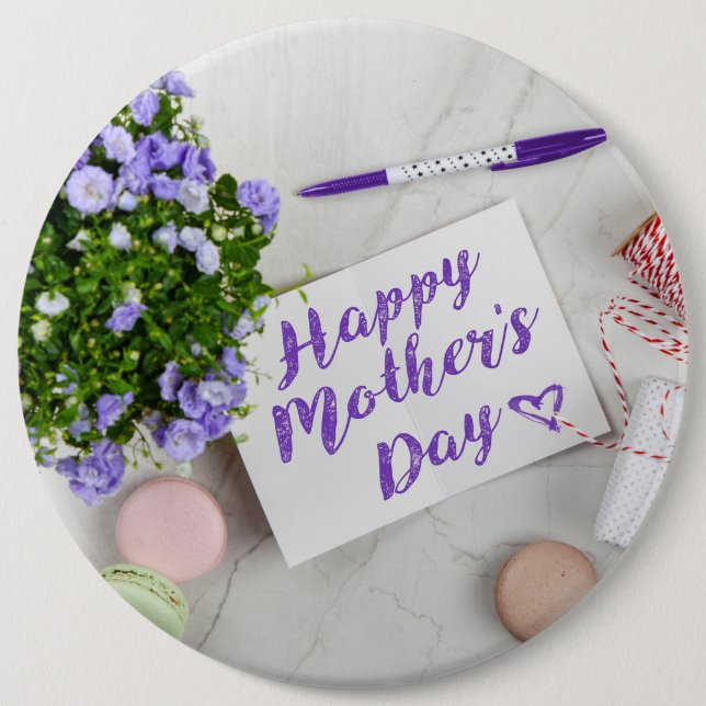 Bóton Redondo 15.24cm Dia de as mães FELIZ (Frente)