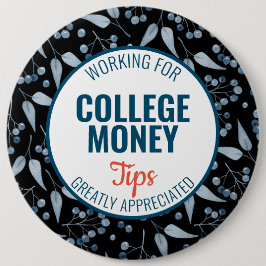 Bóton Redondo 15.24cm Dicas de Berries Azuis Apreciadas | Dinheiro Colég