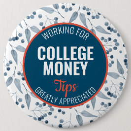 Bóton Redondo 15.24cm Dicas de Berries Azuis Apreciadas | Dinheiro Colég