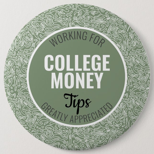 Bóton Redondo 15.24cm Dicas de Linhas Brancas Apreciadas | Dinheiro Colé (Frente)