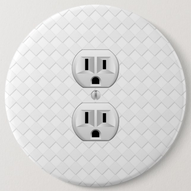 Bóton Redondo 15.24cm Disjunção de tomada elétrica Personaliza isso (Frente)