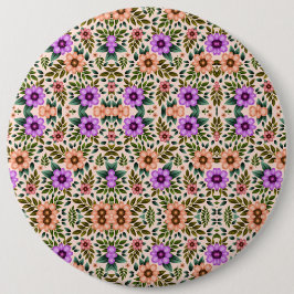 Bóton Redondo 15.24cm Distintivo de alfinete circular com padrão floral 