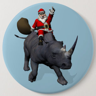 Bóton Redondo 15.24cm Doce Papai Noel Andando Rino