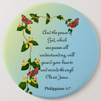 Bóton Redondo 15.24cm E a paz de Deus que ultrapassa o verso Bíblia