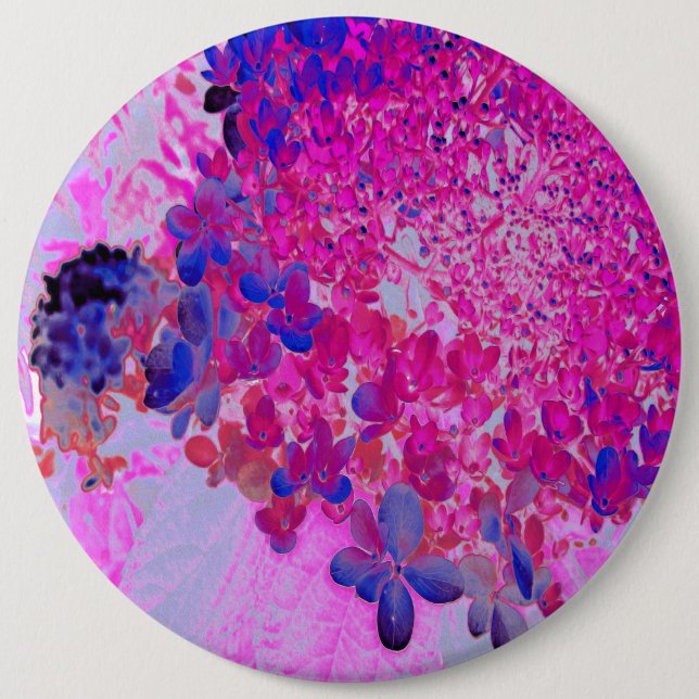 Bóton Redondo 15.24cm Elegante Fúchsia e Iluminismo Azul Escuro (Frente)