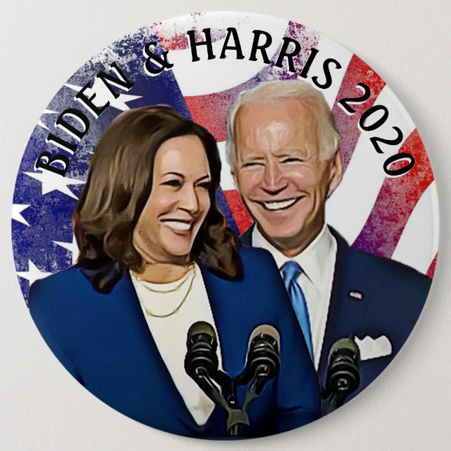 Bóton Redondo 15.24cm Eleição Presidencial de Biden e Harris 2020 (Frente)