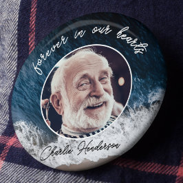 Bóton Redondo 15.24cm Elemento Fotográfico do Funeral/Memorial de Texto 