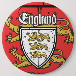 Bóton Redondo 15.24cm England Three Lions Wooden Shield