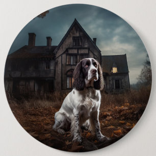 Bóton Redondo 15.24cm English Springer Spaniel Halloween Assustador