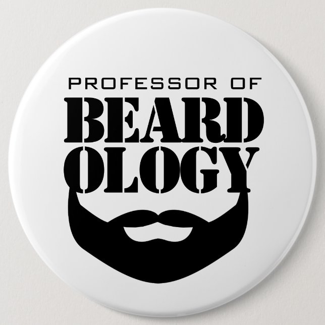 Bóton Redondo 15.24cm Engraçado Professor de Beardology (Frente)