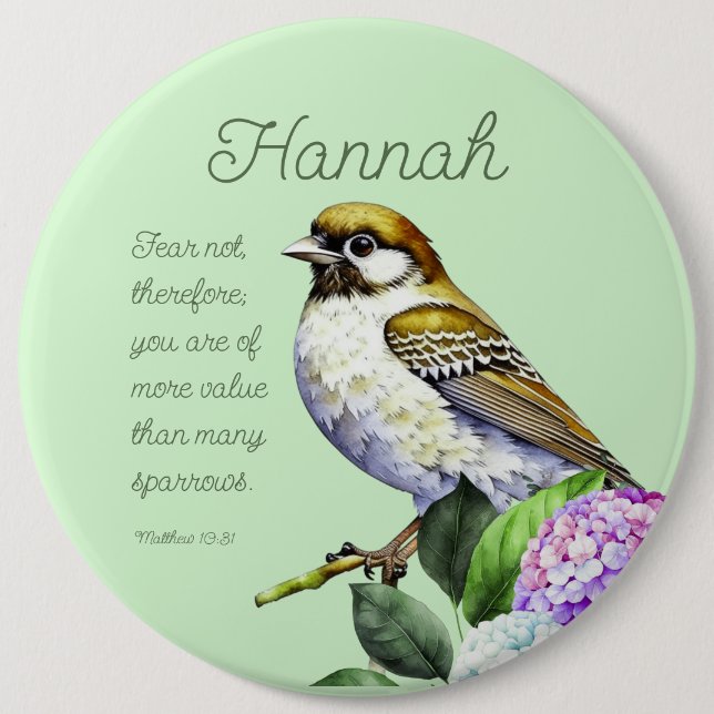 Bóton Redondo 15.24cm Escritura Matthew 10:31 (Frente)