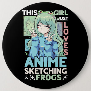 Bóton Redondo 15.24cm Essa Menina Ama Anime E Desenhando O Sketch S