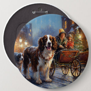 Bóton Redondo 15.24cm Estação Festiva de Natal Inglês Springer Spaniel