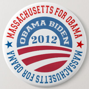 Bóton Redondo 15.24cm Estado De Massachusetts Para Obama-Obama Biden 201