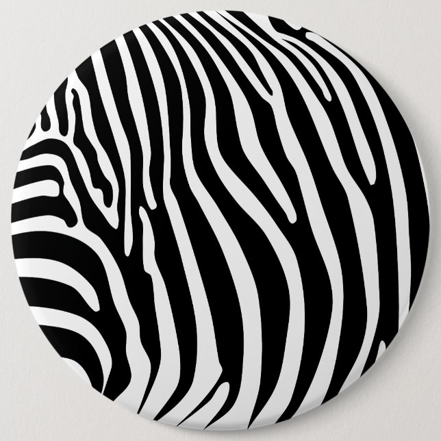 Bóton Redondo 15.24cm Estampa de Zebra (Frente)