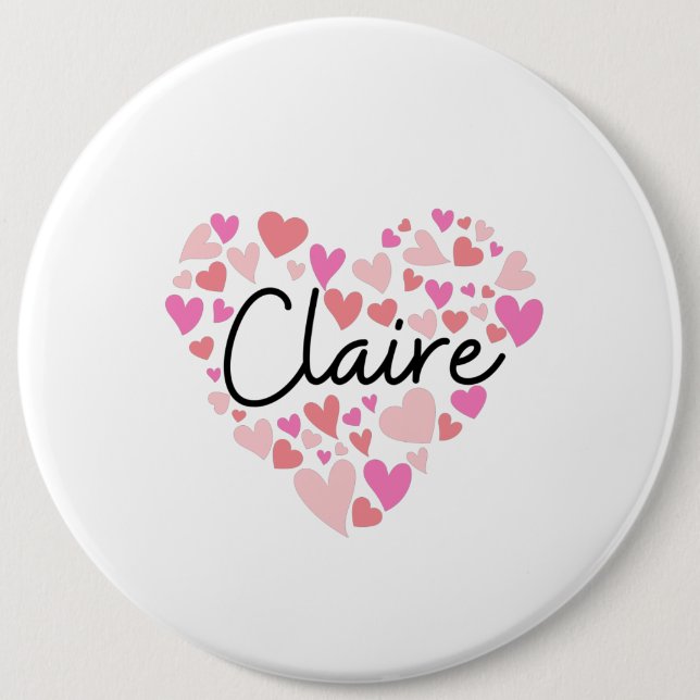 Bóton Redondo 15.24cm Eu amo Claire (Frente)