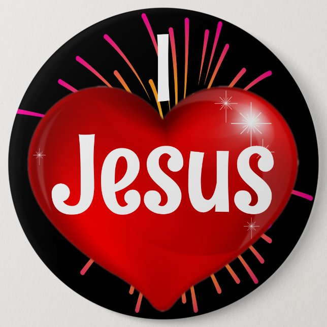 Bóton Redondo 15.24cm Eu Amo Jesus (Frente)