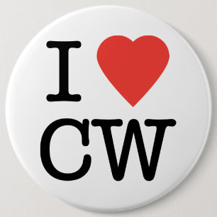 Bóton Redondo 15.24cm Eu amo o botão do CW