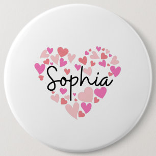Bóton Redondo 15.24cm Eu amo Sophia