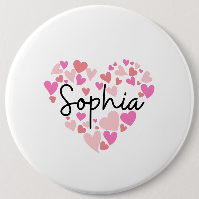Bóton Redondo 15.24cm Eu amo Sophia (Frente)