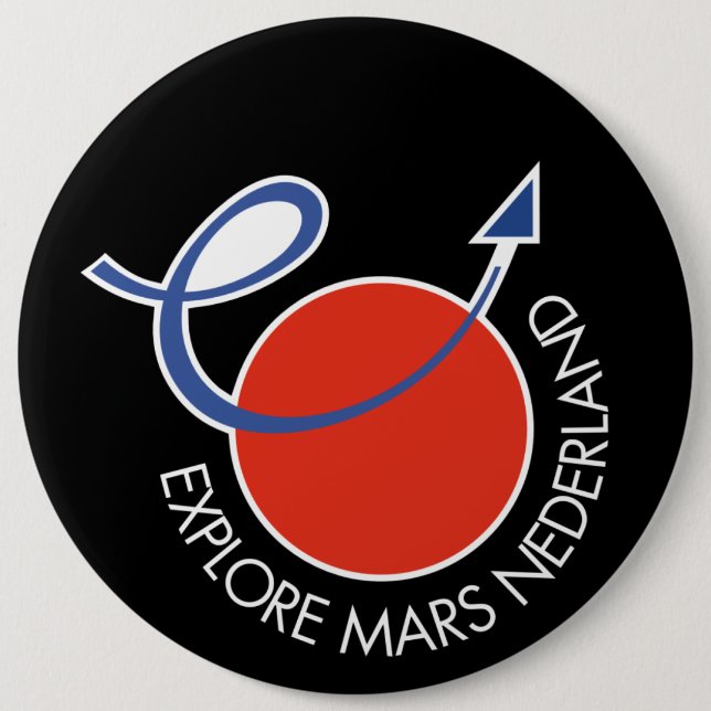 Bóton Redondo 15.24cm Explore Mars Nederland Button zwart (Frente)
