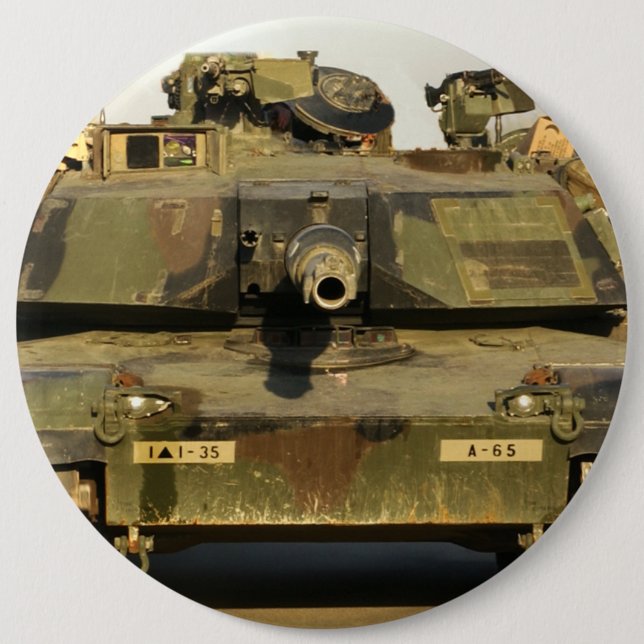 Bóton Redondo 15.24cm Faça meu MBT do dia M1A1Abrams (Frente)