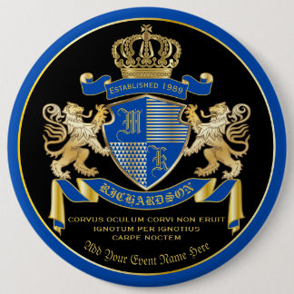 Bóton Redondo 15.24cm Faça seu próprio Casaco de armas emblema de leão D