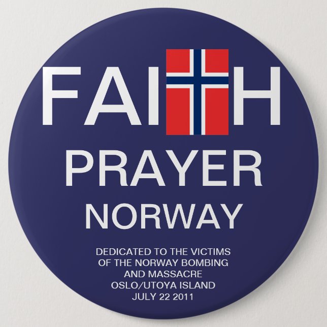 BÓTON REDONDO 15.24CM FAITH ORAR NORUEGA (Frente)