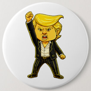 Bóton Redondo 15.24cm Feliz Lutador Trump Lapela Chibi Cartoon Meme