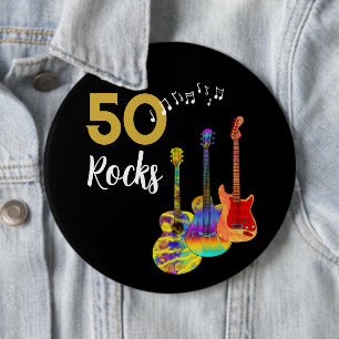 Bóton Redondo 15.24cm Festa de 50 anos do Guitar 50 Rocks