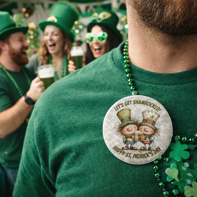 Bóton Redondo 15.24cm Festive St. Patrick’s Day Characters  (Criador carregado)