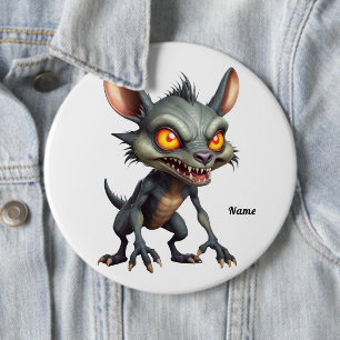 Bóton Redondo 15.24cm Fierce Chupacabra Art Spiky Pele Criatura Fantasia