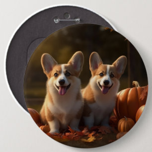 Bóton Redondo 15.24cm Filhote de Corgi Delícia de Outono Abóbora