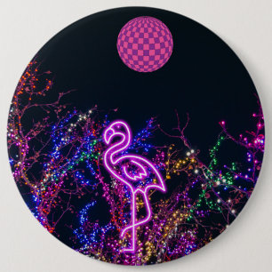 Bóton Redondo 15.24cm Flamingo na festa de dança.