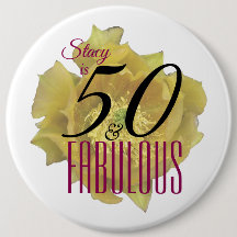 Flor amarelo de cacto 50 e aniversário fabuloso