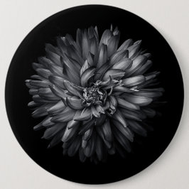 Bóton Redondo 15.24cm Flores De Quintal A Preto E Branco 20