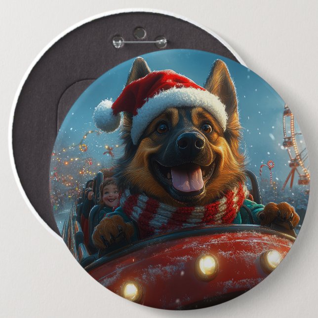 Bóton Redondo 15.24cm Folha de Cachorro Belga Porta copos Natal (Frente & Verso)