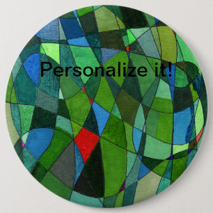 Bóton Redondo 15.24cm Formas delicadamente curvadas em verdes legal & em