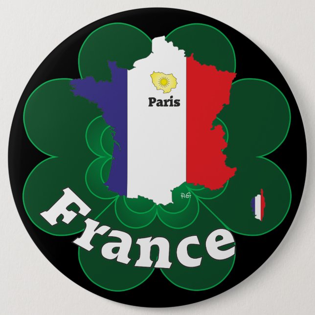 Bóton Redondo 15.24cm Frankreich França Francia Button (Frente)