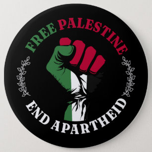Bóton Redondo 15.24cm Free Palestine End Apartheid III