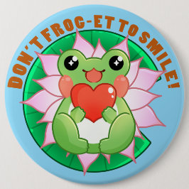 Bóton Redondo 15.24cm Frog Love – Cute Motivational Art