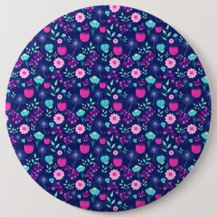 Bóton Redondo 15.24cm Fundo com padrão floral fofo