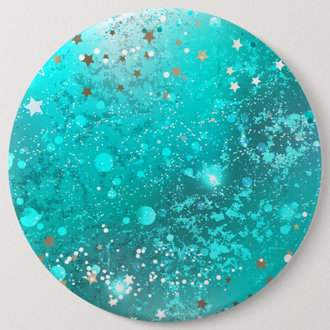 Bóton Redondo 15.24cm Fundo do Mint Turquoise Foil (Frente)