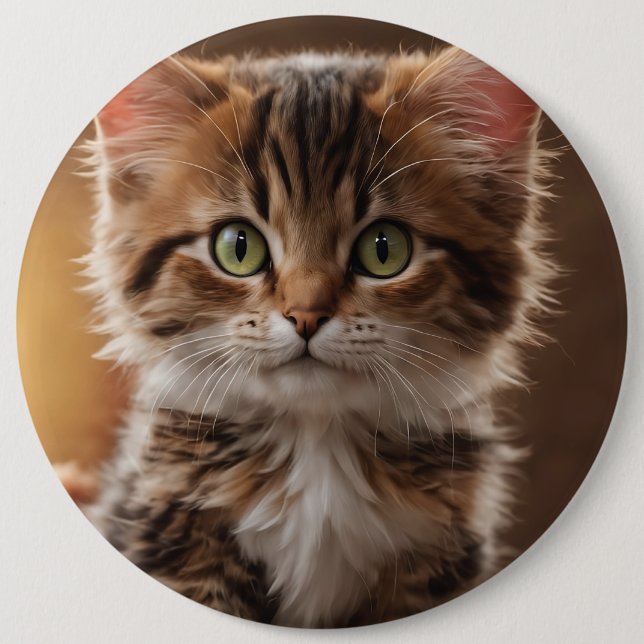Bóton Redondo 15.24cm Gatinho Gato (Frente)