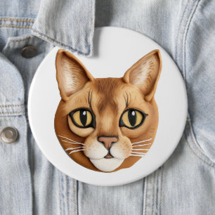 Bóton Redondo 15.24cm Gato Abissínio Inspirado em 3D