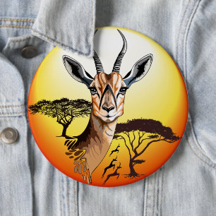 Bóton Redondo 15.24cm Gazelle African Antelope Wild Animal