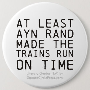 Bóton Redondo 15.24cm Gênio Literário: Ayn Rand Trains