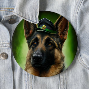 Bóton Redondo 15.24cm German shepherd Cachorro na Rua.
